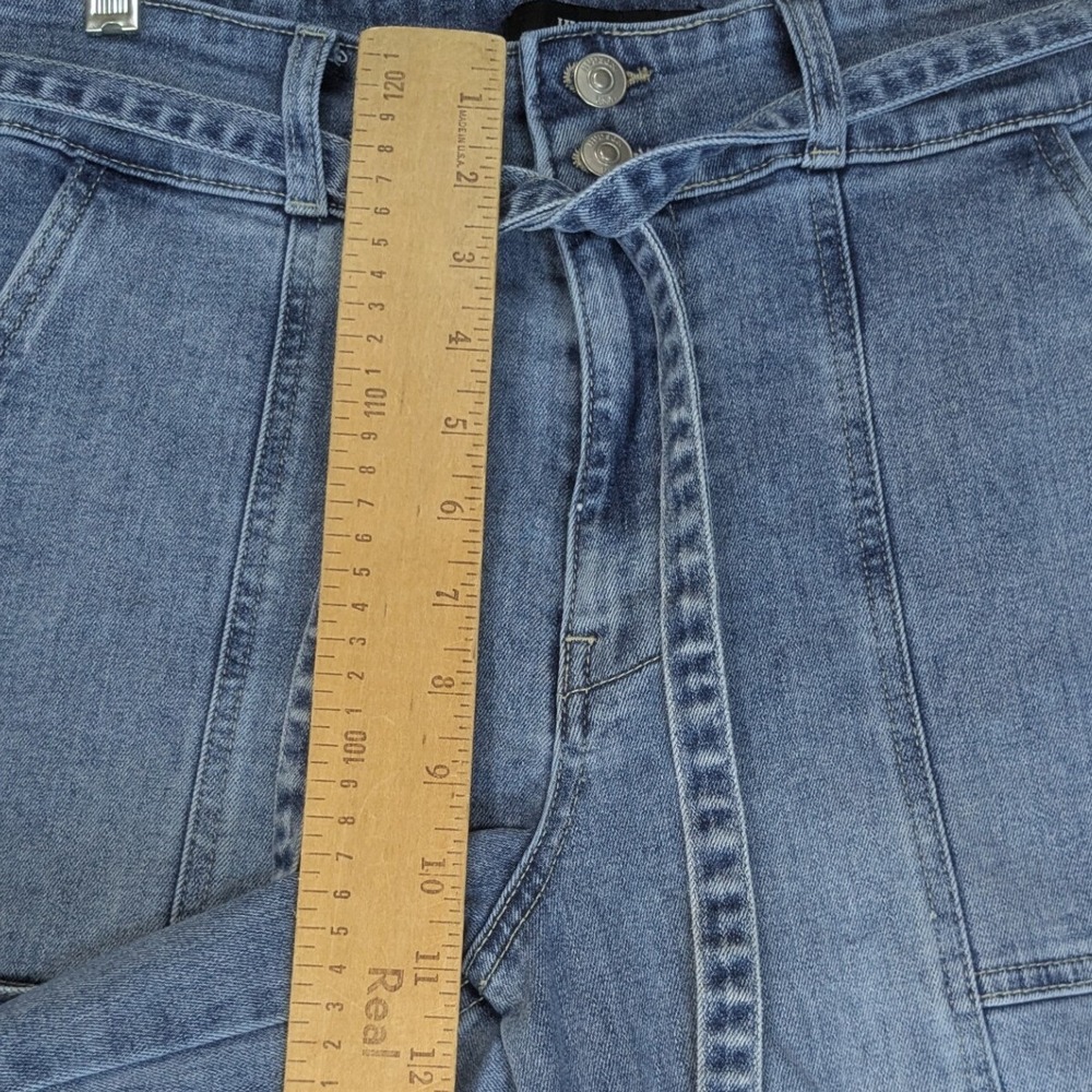 Hudson Los Angeles Denim Wide Leg Jeans High Rise Tie Waist Women's 10 - Picture 5 of 8